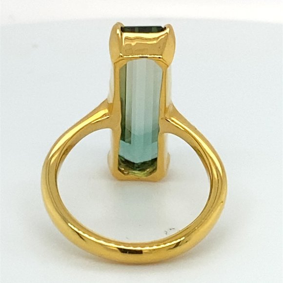 BiColor Tourmaline 7.70ct Solid 14K Yellow Gold Ring - Picture 5 of 7